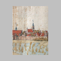 Jacobikirche 1615. Stralsunder Bilderhandschrift (Ausschnitt), nach H. Ewe, Das alte Bild der vorpommerschen Staedte Weimar. 1996.jpg